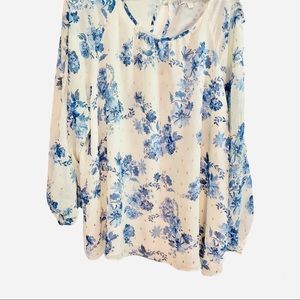 Marybelle Women’s Long Sleeves Floral Blouse Size 2X